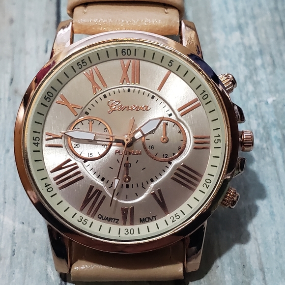 Geneva Accessories - Geneva Cream Watch.